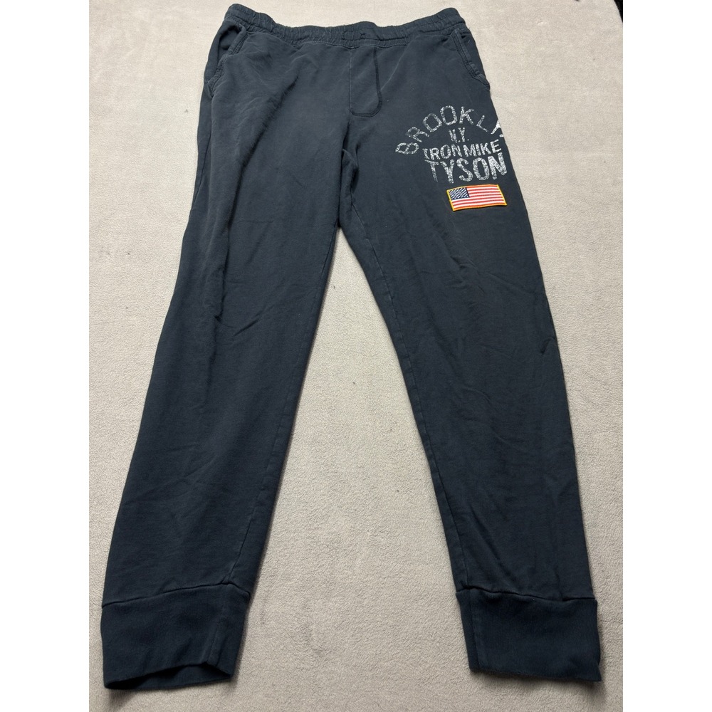 Roots of Fight Iron Mike Tyson Brooklyn Sweatpants Black XL Joggers Made in USA